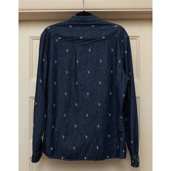 H&M Men's Long Sleeve Paisley Slim Fit Button Down - Picture 4 of 5